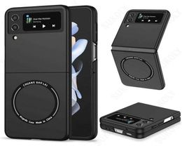 Magnetische flip case voor Samsung Galaxy Z Flip 4 3 Coque Z FLIP4 FLIP3 Luxe Slim Hard Hard PC Wireless Charging Phone Cover Fundas7296563