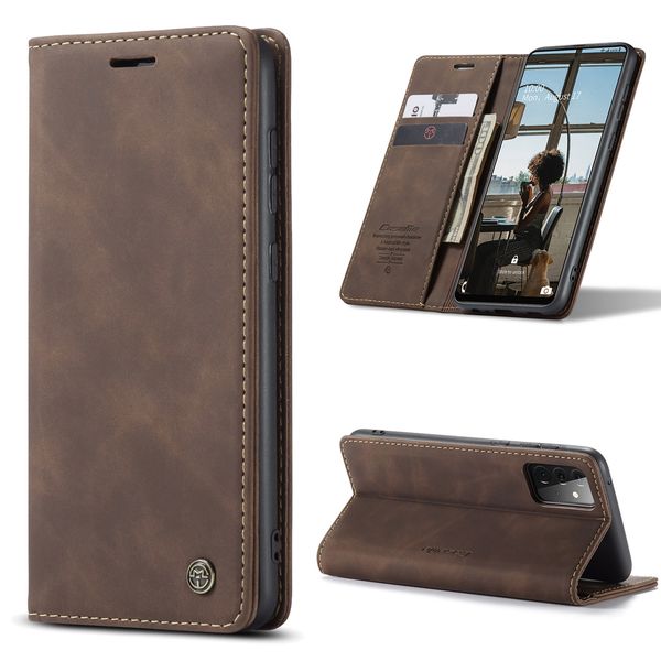 Étuis en cuir à rabat magnétique couverture portefeuille fentes pour cartes Design Business Vintage livre pour Samsung Galaxy A50 A02S A20S A21S A20E A12 A51 A71 A22 A32 A42 A52 A72 Caseme Cover