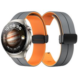 Hebilla plegable magnética de silicona de dos tonos, banda de 20mm y 22mm para HUAWEI WATCH 4 ProGT 2 3 Runner, correa suave respetuosa con la piel 240117