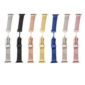 Bracelet de montre tressé en maille rapide pliable magnétique pour Apple Watch Series 3 4 5 6 7 8 Ultra 49 mm 45 mm 41 mm pour Samsung 20 mm 22 m