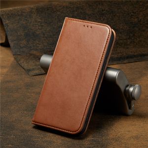 Magnetic Folio Vogue -telefoonhoesje voor iPhone 14 13 12 11 Pro Max Samsung Galaxy S23 Ultra S22 plus S21 S20 Duurzame meerdere kaartsleuven Lederen portemonnee Koppelingsbeugelschil