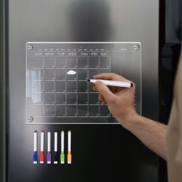 Magnetische koelkast sticker hoogwaardige droog wissen acryl wekelijkse schema Clear Message Board Home School Office