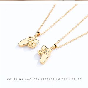 Contrôleur de jeu magnétique correspondant BFF collier d'amitié pendentif ses 2 pièces meilleurs amis divisés correspondant pour toujours ensemble