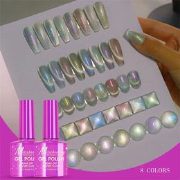 Esmalte de uñas de Gel magnético Semipermanente Aurora Diamond Glitter Gel de uñas reflectante Soak Off UV Gel Nail Art Barniz