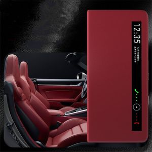 Funda magnética de cuero genuino de napa italiana para Honor Magic V2, funda con soporte para coche