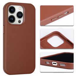 Magnetisch echt leer Vogue -telefoonhoesje voor iPhone 14 13 12 Pro Max