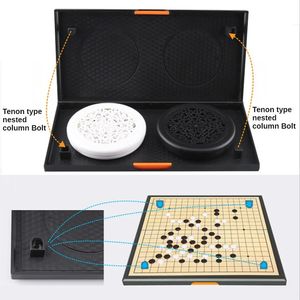 Magnetische Go Game Opvouwbare Weiqi Acryl Zwart Wit Schaakstuk Schaakspel Voor Kinderen Puzzel Schaken Bordspel Speelgoed Gift240111