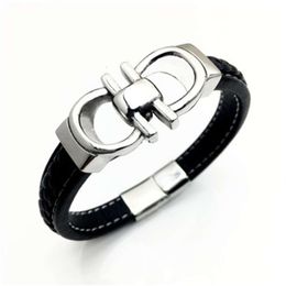 Bracelets d'énergie en titane or magnétique équilibre slake cuir tressé boutons-pression pour hommes bijoux cadeau pour charme cordons d'alimentation pour hommes bra244k