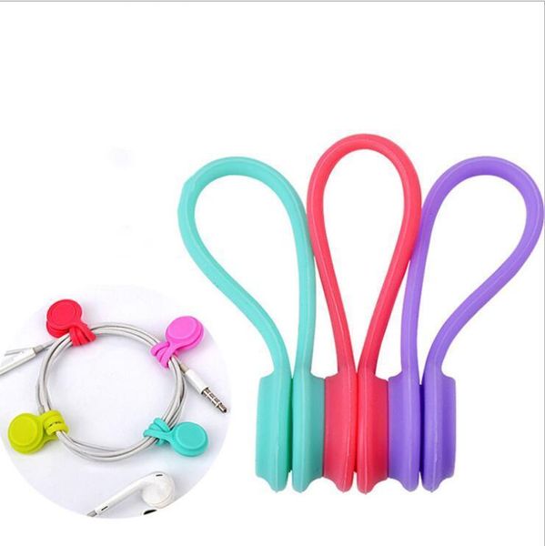 Porte-casque magnétique aimant en silicone souple écouteur cordon d'écouteur porte-fil organisateur mode Lavalier Clips enrouleur de câble