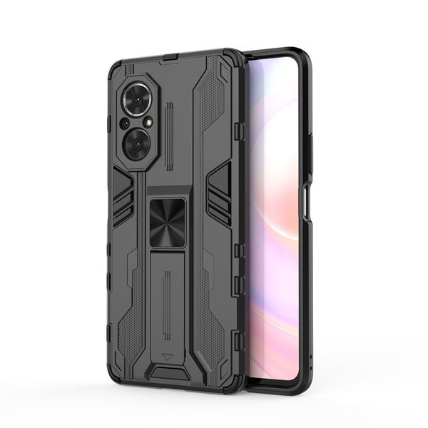 Béquille magnétique TPU pare-chocs armure antichoc étuis pour Honor 50 Pro 50 SE Protection d'objectif support PC dur Coque arrière Fundas