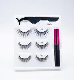 Magnetische Wimpers Eyeliner Kit 3D Mink Wimpers Met 5 Mgnets Langdurige 3 Paar Valse Box Ondersteuning Private Label6488610