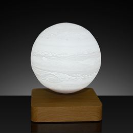 Lampe Jupiter flottante à lévitation magnétique, Jupiter flottant d’impression 3D, lampe de table LED, à côté du contrôle tactile de la veilleuse, cadeaux d’anniversaire