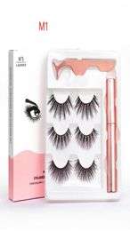 Eyeliner liquide magnétique Faux de cils magnétiques Twezer Set 5 Magnet Faux CEUSES Set outils de maquillage Glue 3 Paires Eyellash 3931564