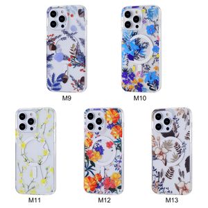 Premium IMD Flower magnetische telefoonhoesjes voor iPhone voor iPhone 14 13 12 Pro Max Plus met Stong N52-magneten