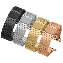 Bracelet en acier en bambou en boucle magnétique Bandle de sangle de sangle réglable Bandle de montre pour Apple Watch Series 3 4 5 6 7 8 9 Iwatch 40 / 41mm 44/45 mm Ultra 49 mm