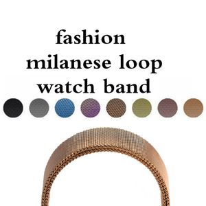 Magnetische metalen lusband Link roestvrijstalen merkhorloge Milanese armband polsband voor Apple