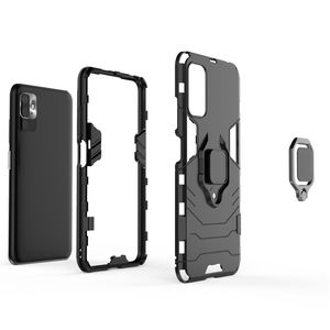 Support d'anneau magnétique en métal Armour Antichoc Cases pour Xiaomi Redmi Note 10 5g Poco M3 Pro PC + TPU Shock Absorber Housse de protection arrière