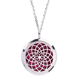 Magnetische Open Zon Mandala Hanger Aroma Parfum Essentiële Olie Diffuser Medaillon Roestvrij Stalen Ketting Sieraden voor Vrouwen Gift9465990