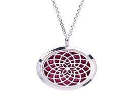 Magnétique Open Soleil Mandala Pendre Arôme Perfume Intectivité Diffuseur Liscolt Collier en acier inoxydable Bijoux pour les femmes Gift1355096