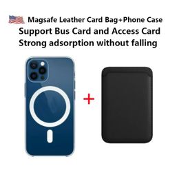 Étui de téléphone magnétique et portefeuille en cuir, porte-cartes, étui assorti pour iPhone 15 14 12 Pro Max Mini Mag, couverture arrière sécurisée