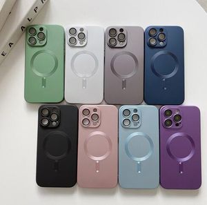 magnetisch telefoonhoesjes voor iphone 14 13 12 11 7 8 pro max plus magsafe effen kleur tpu hoesjes ondersteunen draadloos opladen camerabescherming in opp tas