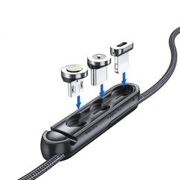 Boîtier de prise magnétique, boîte de rangement Portable pour iPhone Micro USB Type C aimant Chagrer adaptateur connecteur organisateur de câbles