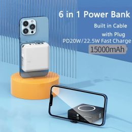 Magnetische Qi Draadloze Oplader 15000mAh Power Bank Draagbare Inductielader Powerbank voor iPhone 14 Snel opladen Reservebatterij