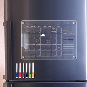 Autocollant magnétique pour réfrigérateur A3 A4 3D acrylique transparent, tableau de messages du planificateur mensuel, écriture du réfrigérateur, tableau de rappel 240318