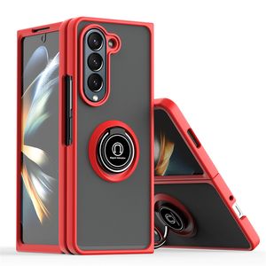 Case de teléfono del soporte de anillo magnético para Samsung Galaxy Z Fold 6 5 4 plegables 5 plegables 3 cubierta a prueba de golpes de carcasa dura para estuches de conducción