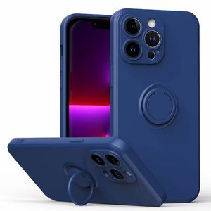 Étui de téléphone à anneau magnétique pour iPhone 15 Pro Max Samsung Galaxy S24 Ultra plus A55 A35 A25 A15 Matte Couvertures TPU en caoutchouc en silicone souple mate