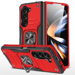 Fundas de teléfono con soporte de anillo magnético para Samsung Galaxy Z fold 5 4 Z Flip 5 4 3 5G 360 Heavy Duty Tough Armor Hybrid Hard Mobile Covers