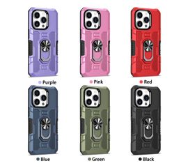 Magnetische ringstandaardkisten voor iPhone 14 13 12 11 Pro Max XR 8 7 Plus schokbestendig Hard Armor House Hisse dutry robuuste Combo Protective Phone Cover Robot