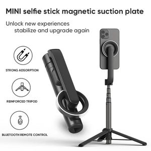 Magnetische Selfie Stick 29 inch uitschuifbare mobiele telefoon statief met afstandsbediening voor vloggen draagbaar 14 240309