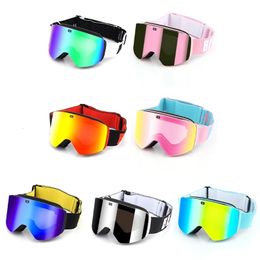 Lunettes de Ski magnétiques, lentille de Snowboard, Double couche, Anti-buée, lunettes de Ski 231226