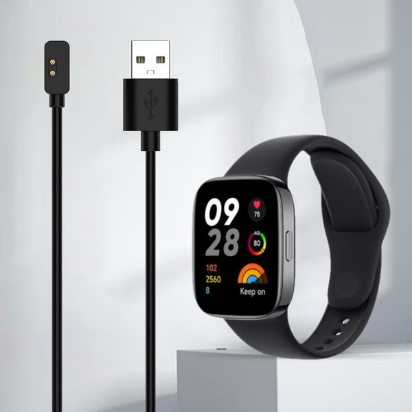 Bracelet intelligent magnétique Câble de chargement USB Smart Watch Câble de charge 2 Pin Cordon de charge pour Redmi Watch 3 Lite / Active / Band 2