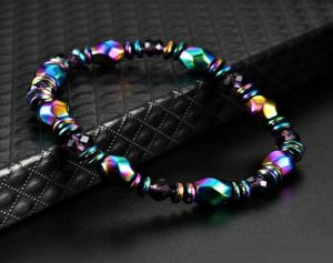 Bracelets de thérapie magnétique Perles de pierre d'hématite Bracelet de pierre de guérison Bracelet d'énergie Bracelet de déclaration de brin pour les femmes Men3936402