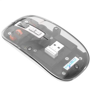 Magnétique Transparent Triple Modes Bluetooth Compatible 24G Souris Rechargeable Sans Fil Souris Silencieuse Muet Pour PC Gaming Office 240309