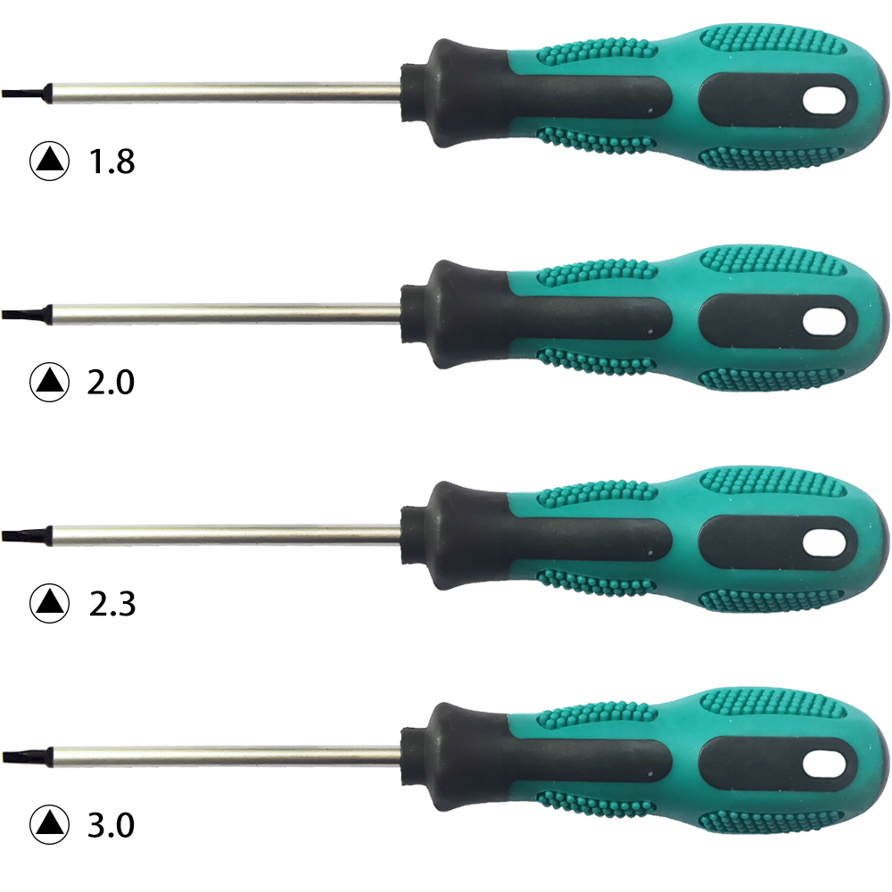 Portable Magnetic Triangle 4 types of screwdriver with Non-Slip Rubber Handle - Ideal for Household Use
