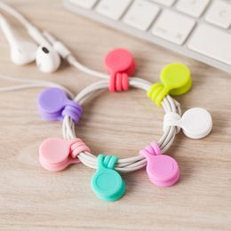 Magnetische twist bindjes herbruikbare kabelorganisatoren banden clips siliconen oortelefoonlijn USB databe snoer pennen sleutelhangers wrap tie banden