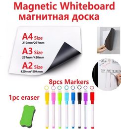 Magnético Board White Fridge Magnets Dry Wipe White Marker Magnetic Pen Board Board Board para Records Kitchen 2011251705851