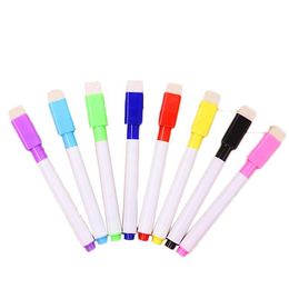 Magnetische Whiteboard Pen Whiteboard Marker Dry Wis White Board Markers Magneet Pennen gebouwd in Gum Office School Supplies 4 kleuren