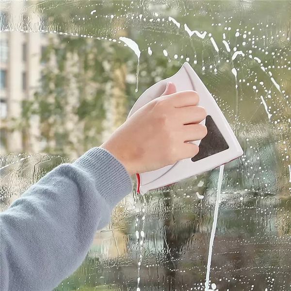 Brosses de nettoyage de vitres magnétiques Double face essuie-glace automatique à décharge d'eau brosse de vitre en verre nettoyage des outils ménagers