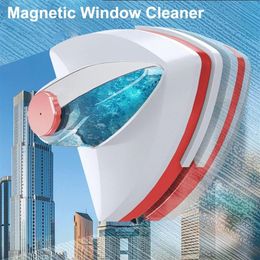 Limpiador de ventanas magnético Gafas Limpieza del hogar Herramientas de limpieza de ventanas Raspador para cepillo magnético de vidrio Limpiaparabrisas Limpiador de vidrio magnético de doble cara 286D