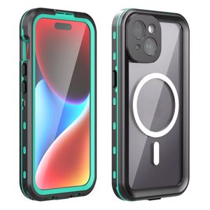 Funda impermeable IP68 de carga inalámbrica magnética para iPhone 15 14 13 Pro Max Plus Cubierta a prueba de caídas de agua Buceo Nadar deporte al aire libre