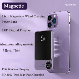 Banque d'alimentation magnétique sans fil, chargeur rapide pour iPhone 12 13 14 Pro Max, Mini chargeur de batterie externe Portable, Powerbank