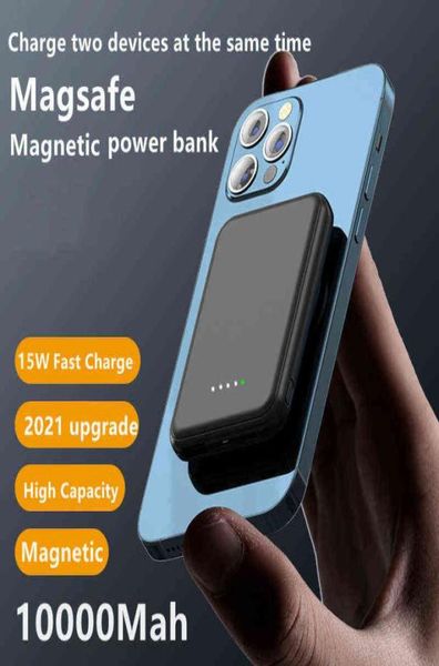 Banco de energía inalámbrico magnético con cargador rápido de teléfono móvil para Iphone Mini Pro Max batería externa adicional Mah J2206169691710