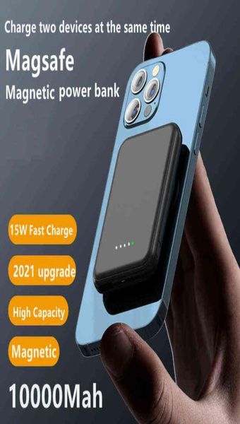 Banco de energía inalámbrico magnético con cargador rápido de teléfono móvil para Iphone Mini Pro Max batería externa adicional Mah J2206167619312