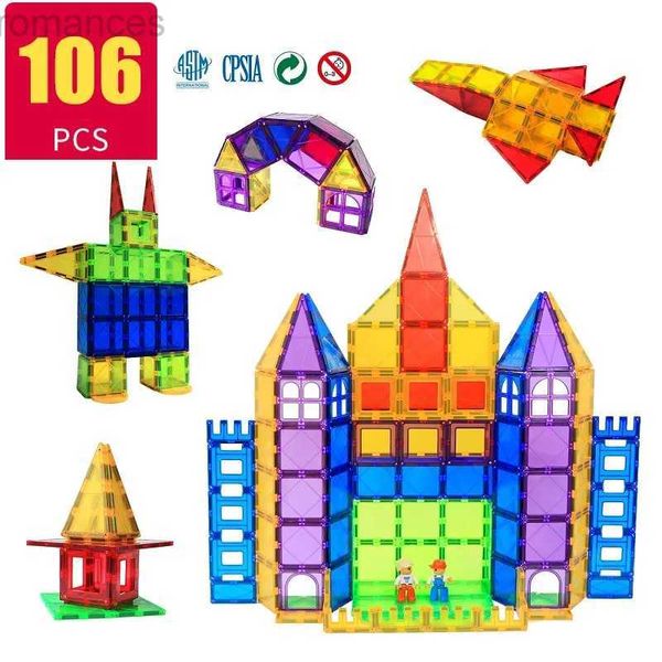 Aimants jouets magnétiques 106pcs de grande taille de blocs de construction magnétiques ensembles enfants magnétiques concepteurs aimant