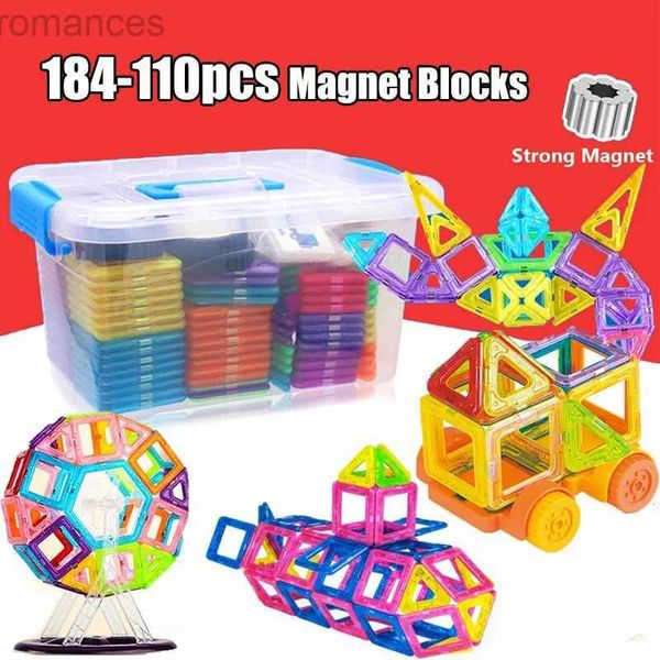 Magnets Juguetes magnéticos 110-184pcs Mini Tamaño Constructor Magnético Bloques Magnet Set Model Builds Builds Toys para niños Regalo 240409