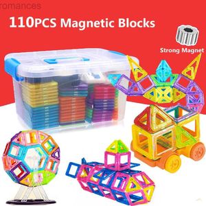 Aimants Jouets magnétiques 110pcs DIY Concepteur magnétique Construction Blocs de construction magnétique 3D Assemble Bricks Aimant Toys for Children Gifts 240409